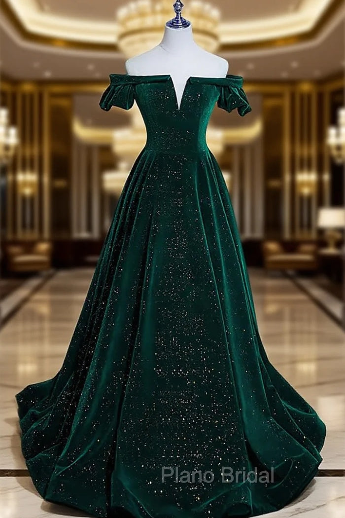Custom Green Velvet Long Formal Dresses for jexlyn canela Main image