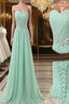 A Line Sweetheart Neck Floor Length Green Formal Prom Dresses, Long Formal / Bridesmaid Dresses