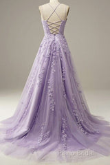 Custom Made Lace Lilac Formal Prom Dresses Violet Purple Long Formal Dresses