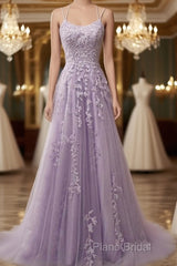 Custom Made Lace Lilac Formal Prom Dresses Violet Purple Long Formal Dresses