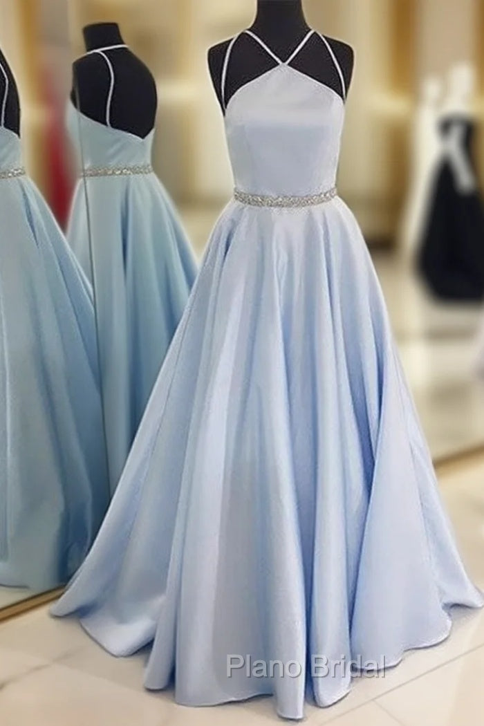 Cute Blue Long Formal Prom Dresses, Blue Long Formal Dresses
