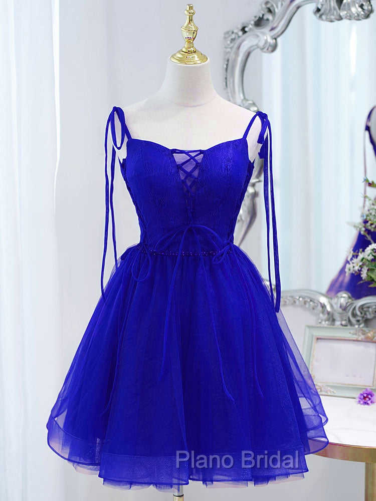 Cute Burgundy Tulle Lace Short Formal Prom Dresses, Lace Burgundy Puffy Homecoming Dresses