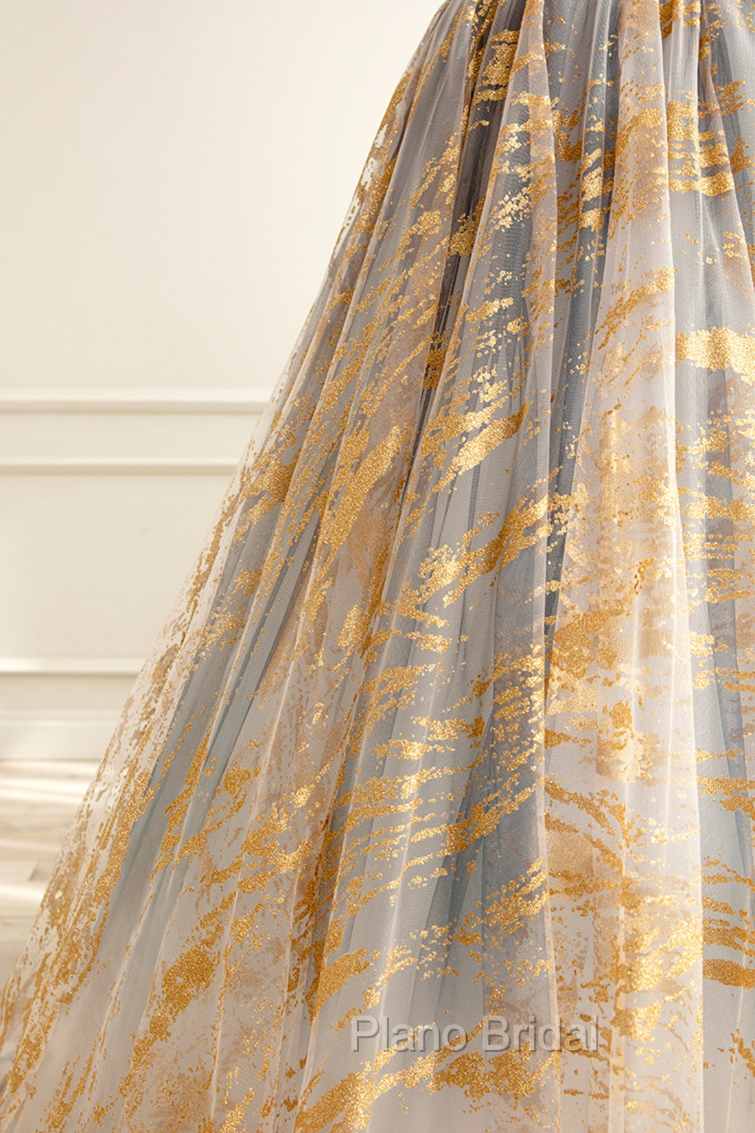 Cute Gradient Tulle Long Formal Dresses, A-Line Strapless Formal Prom Dresses Evening Dresses