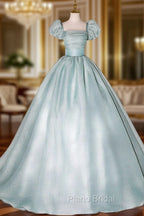 Cute Light Green Tulle Ball Gown Sweet 16 Dresses Green Formal Dresses Formal Prom Dresses shops
