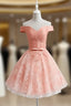 Cute Lovely Off Shoulder Tulle with Lace Party Dresses, Formal Prom Dresses