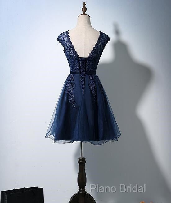 Cute Navy Blue Tulle And Lace Homecoming Dresses , Lovely Party Dresses Secondary image