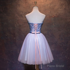 Cute Pink and Blue Homecoming Dress, Tulle Short Prom Dress