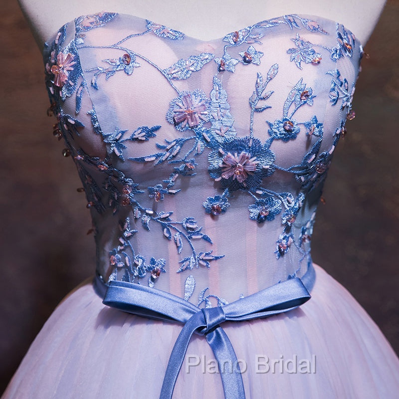 Cute Pink and Blue Homecoming Dresses, Tulle Short Formal Prom Dresses