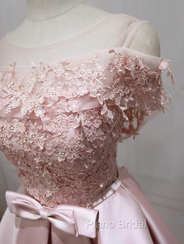 Cute Pink Satin Short Formal Prom Dresses , Lovely Party Dresses