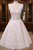 Cute Short Lace Formal Prom Dresses, Short Lace Graduation Homecoming Dresses