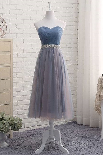 Cute Sweetheart Neck Tulle Formal Prom Dresses, Tulle Bridesmaid Dresses