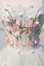 Cute Tulle Short Formal Prom Dresses with Lace, A-Line Homecoming Party Dresses