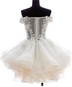 Cute White Organza Layers Short Formal Prom Dresses, New Party Dresses