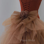 Dark Coffee Long Formal Prom Dresses, Dark Coffee Long Formal Graduation Dresses