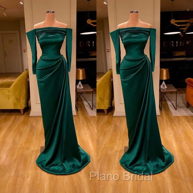 Dark Green Off-the-Shoulder Mermaid Formal Prom Dresses Long Evening Gowns Online