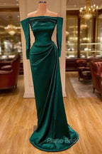 Dark Green Off-the-Shoulder Mermaid Formal Prom Dresses Long Evening Gowns Online