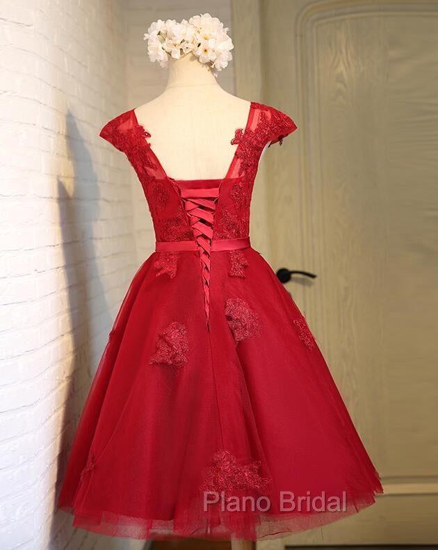 Dark Red New Homecoming Dresses , Charming Short Formal Dresses Secondary image