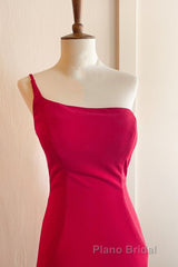 Simply Barbie Pink Mermaid One Shoulder Long Prom Dresses