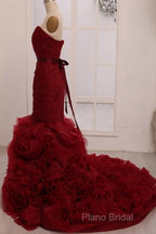 Dignified Trumpet/Mermaid Strapless Sweetheart Tiered Long Formal Prom Dresses