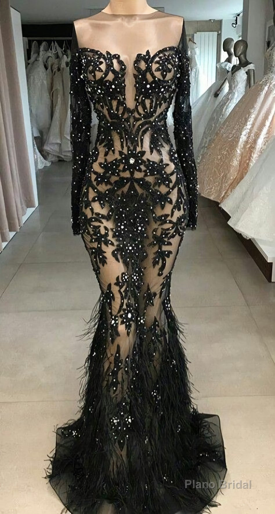 Black Prom Dresses, Feather Prom Dresses, Lace Evening Dresses, Fashion Party Dresses, Mermaid Evening Dresses, Beaded Prom Dresses, Pearls Prom Dresses, Mermaid Evening Gowns Main image