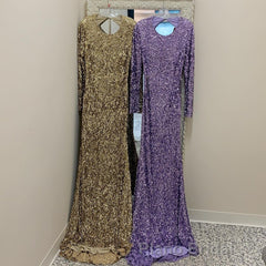 Modest Long Sleeves Sequins Mermaid Prom Dresses