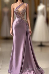 Sexy Purple Mermaid One-Shoulder Prom Dress