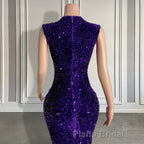 Sequined Sleeveless Mermaid Formal Prom Dress with Beadings