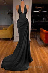 Halter V-Neck Mermaid Formal Prom Dresses Elegant