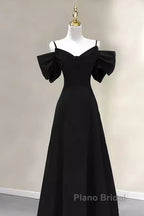Elegant A Line Black Long Formal Prom Dresses Formal Evening Dresses