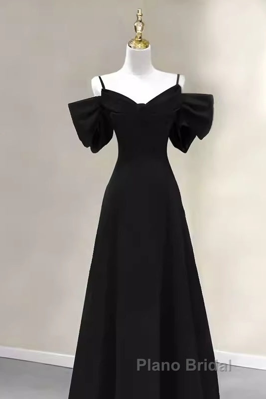 Elegant A Line Black Long Formal Prom Dresses Formal Evening Dresses