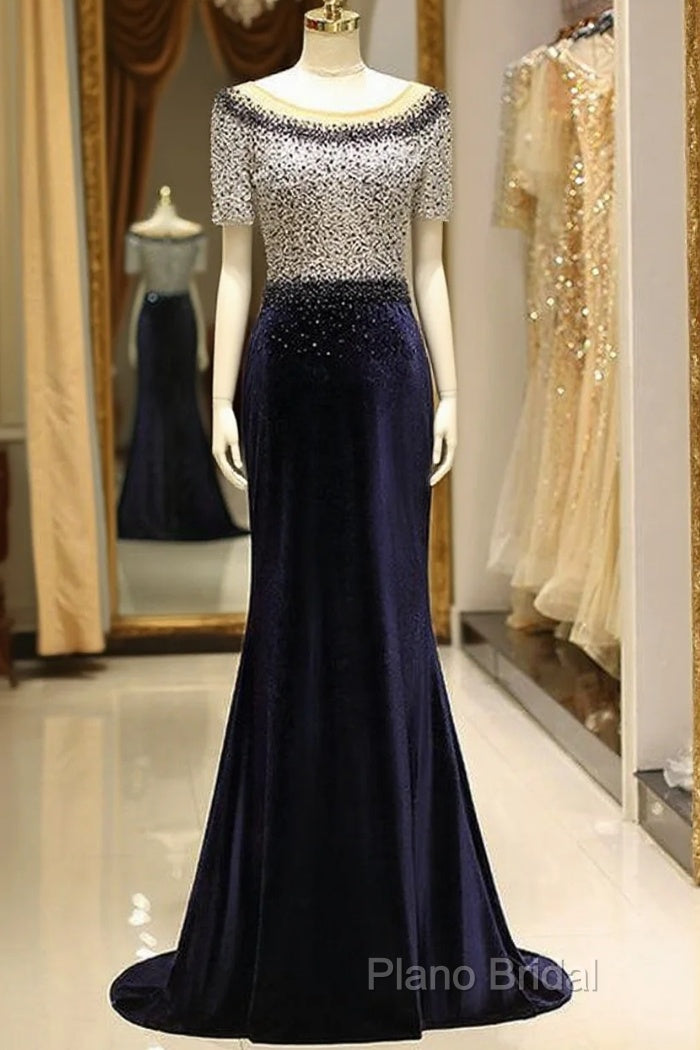 Elegant Beaded Formal Dresses With Short Sleeves Main image