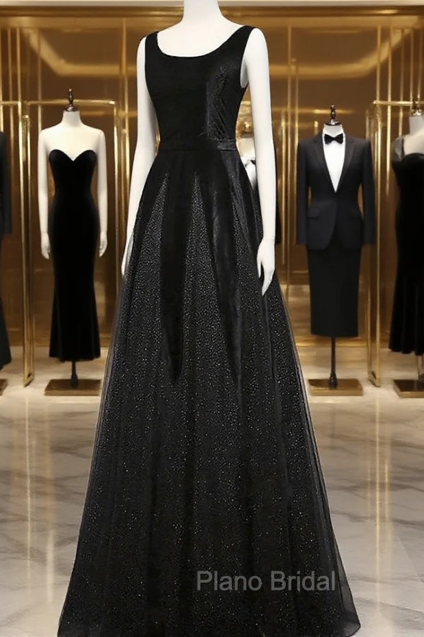 Elegant Black Velvet Cap Sleeves Evening Dresses, Black Formal Prom Dresses
