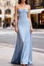 Elegant Blue Chiffon Long Bridesmaid Dresses