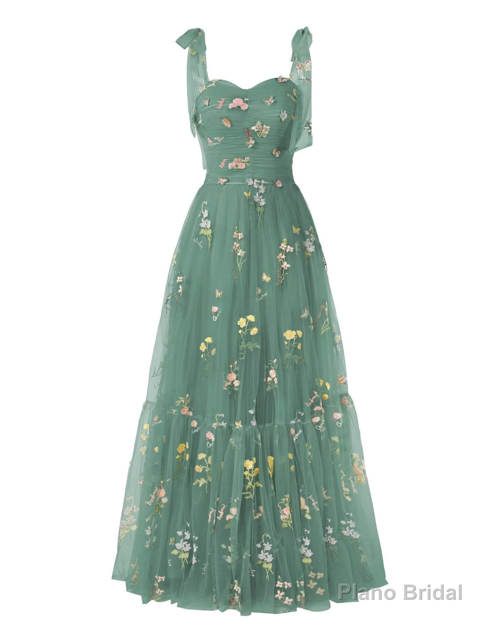 Elegant Embroidery Peacock Prom Dresses Sweetheart Spaghetti Straps A Line Party Dress Long Simple Formal Dress