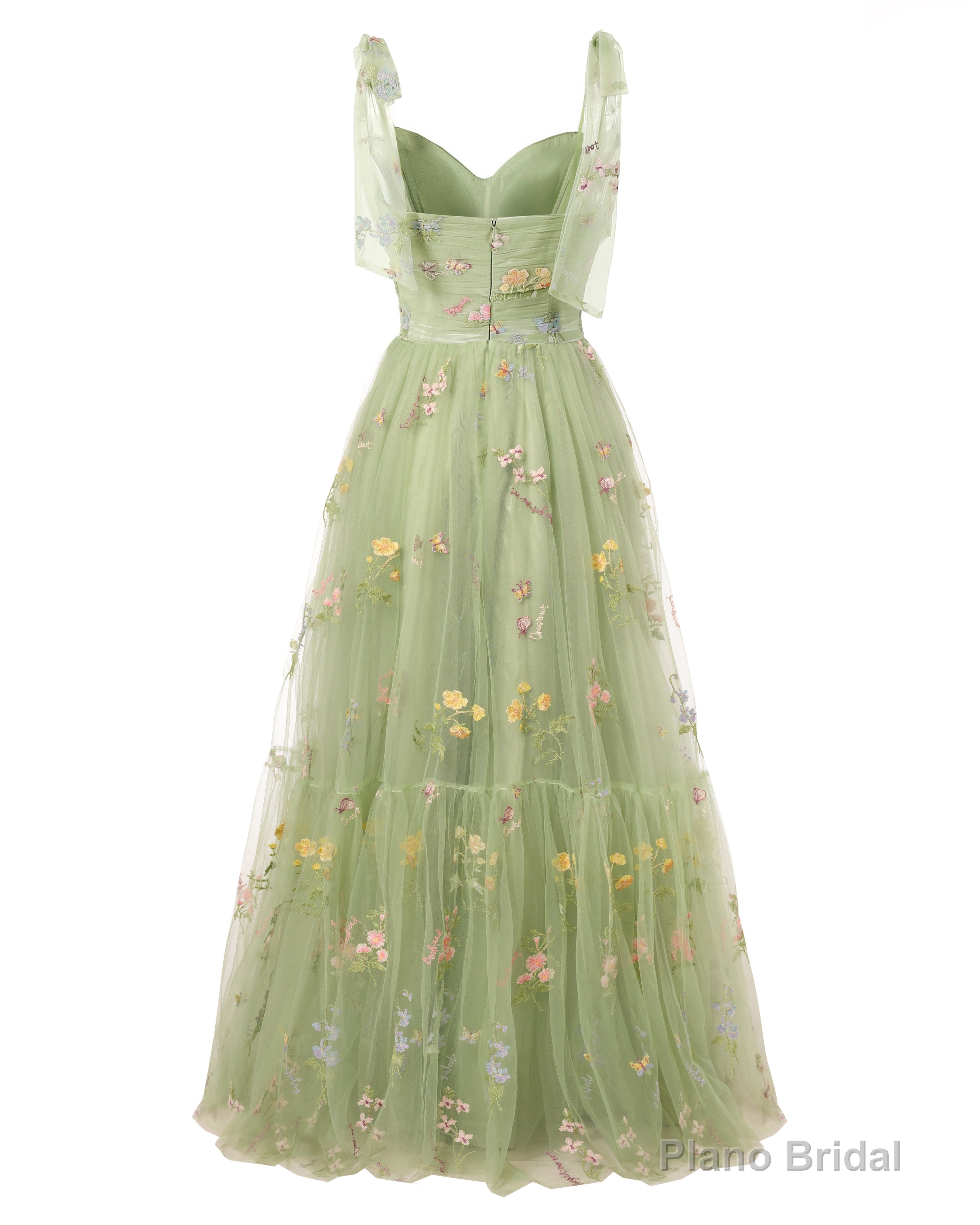 Elegant Embroidery Peacock Prom Dresses Sweetheart Spaghetti Straps A Line Party Dress Long Simple Formal Dress