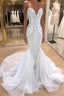 Elegant Long Mermaid Sweetheart Sequins Wedding Dress