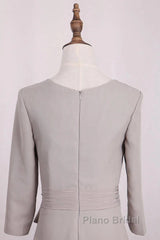 Elegant Mermaid 3/4 Long Sleeved Chiffon Bra With Belt Bride Mother Of The Bride Dresses