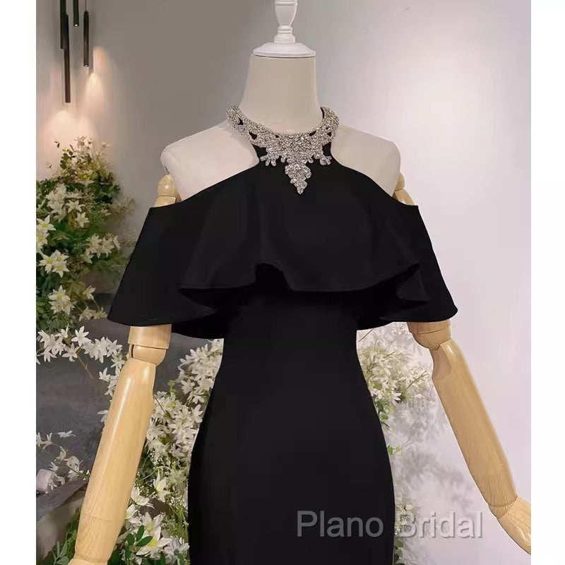 Elegant Mermaid Black Long Formal Prom Dresses Formal Dresses Secondary image