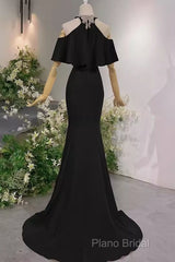 Elegant Mermaid Black Long Formal Prom Dresses Formal Dresses