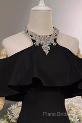 Elegant Mermaid Black Long Formal Prom Dresses Formal Dresses