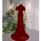 Elegant Mermaid Red Long Formal Prom Dresses Formal Dresses
