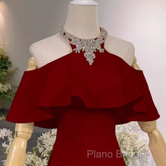 Elegant Mermaid Red Long Formal Prom Dresses Formal Dresses