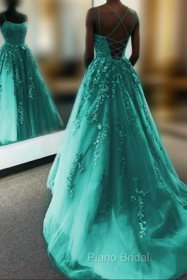 Elegant Mermaid Tulle Formal Prom Dresses With Appliques