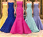 Elegant Mermaid Yellow Strapless Satin Long Formal Prom Evening Dresses Classy
