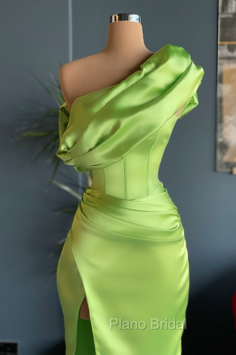 Elegant One Shoulder Long Evening Formal Prom Dresses With Split Secondary image