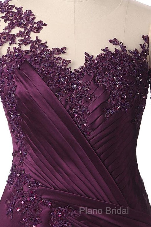 Elegant Plus Size Mermaid Long Sleeves Floor-Length Formal Prom Dresses With Lace Appliques