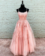Elegant Formal Prom Dresses Ball Gown Tulle Floor Length Lace Embroidery