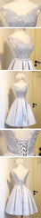 Elegant Sleeveless Lace Up Back Appliques Clairvoyant Outfit Satin Skirt Tea Length Homecoming Dresses
