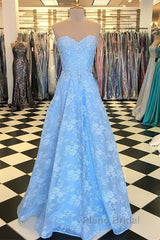 Elegant Sweetheart Long Lace Formal Prom Dresses