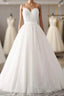 Elegant Thin Shoulder Straps Sweet Floor Mopping White Satin And Floor Length Wedding Dresses